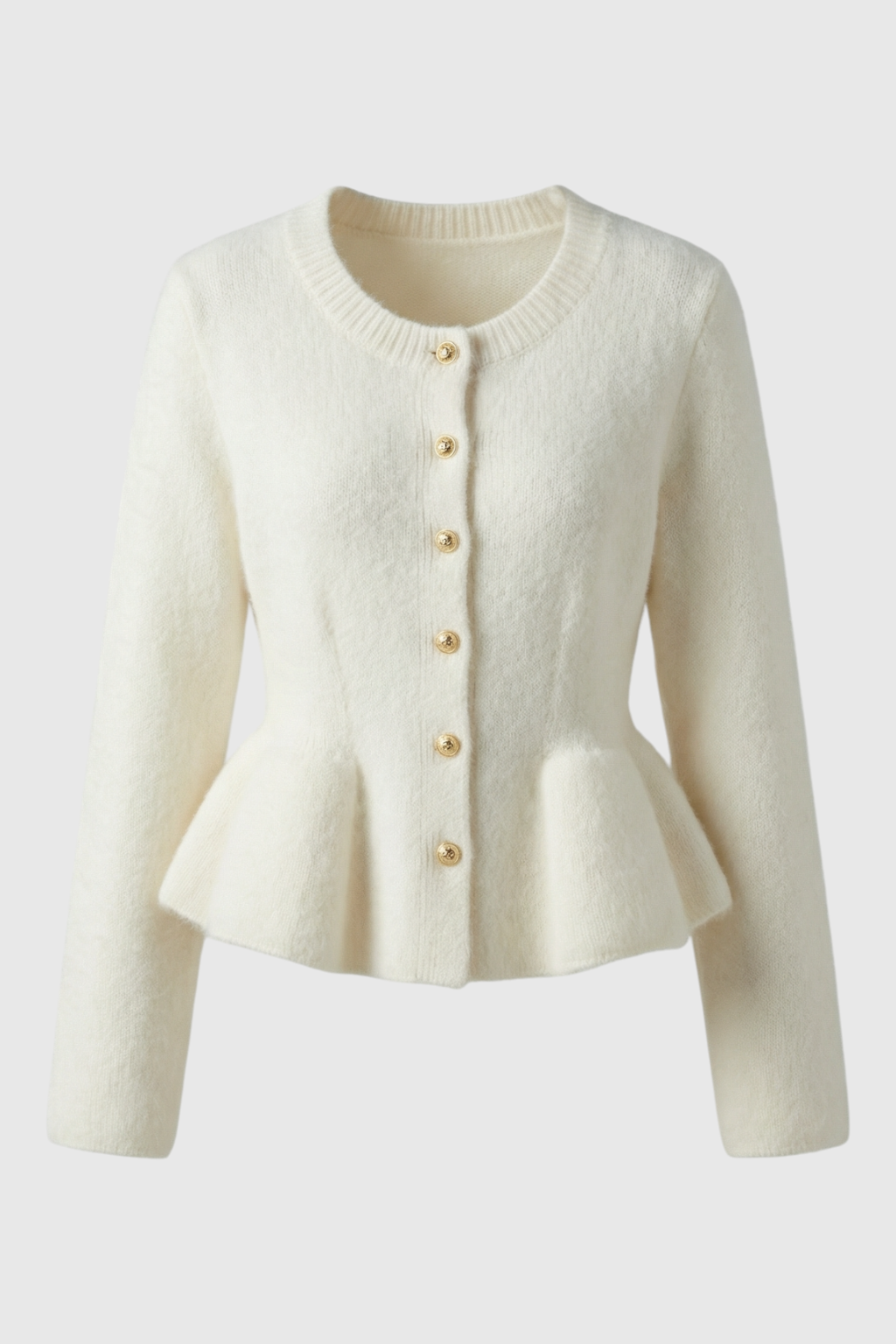 Women's Cozy White Cardigan Sweater with Ruffle Details Fall Dress & Knitwear from Clara & James Palm Beach