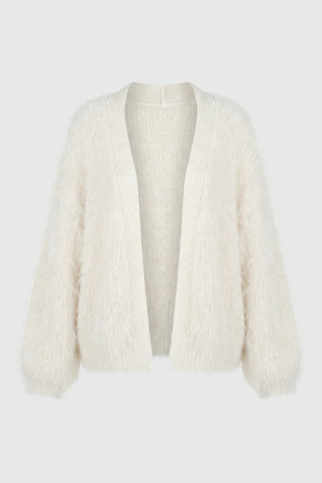 Women's Cozy White Knit Cardigan with Ribbed Hem Fall Dress & Knitwear from Clara & James Palm Beach