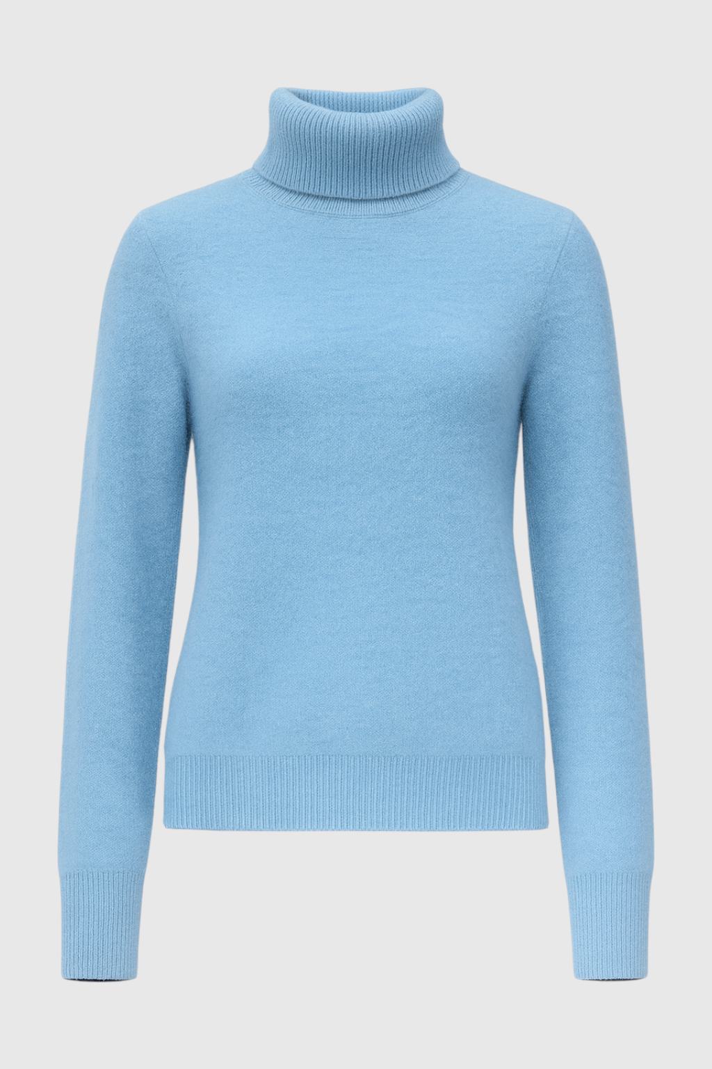 Women's Elegant Slim Fit Turtleneck Sweater in Blue Fall Dress & Knitwear from Clara & James Palm Beach