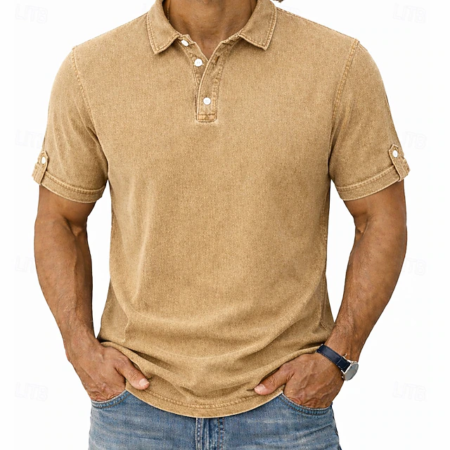 Men's Vintage-Wash Polo Shirt Polo Shirt from Clara & James Palm Beach