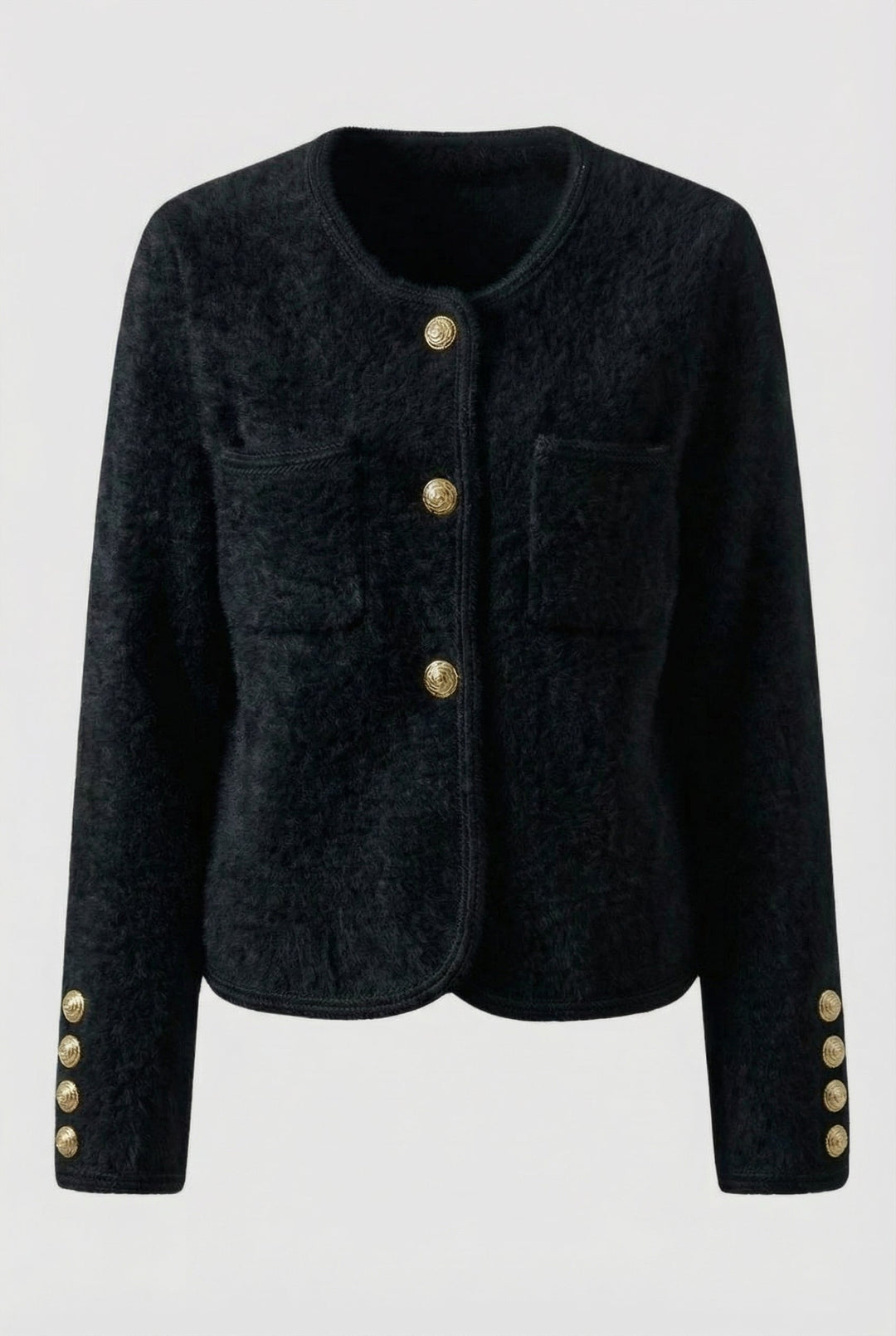Women's Cozy Black Long Cardigan Sweater with Open Front Design Fall Dress & Knitwear from Clara & James Palm Beach
