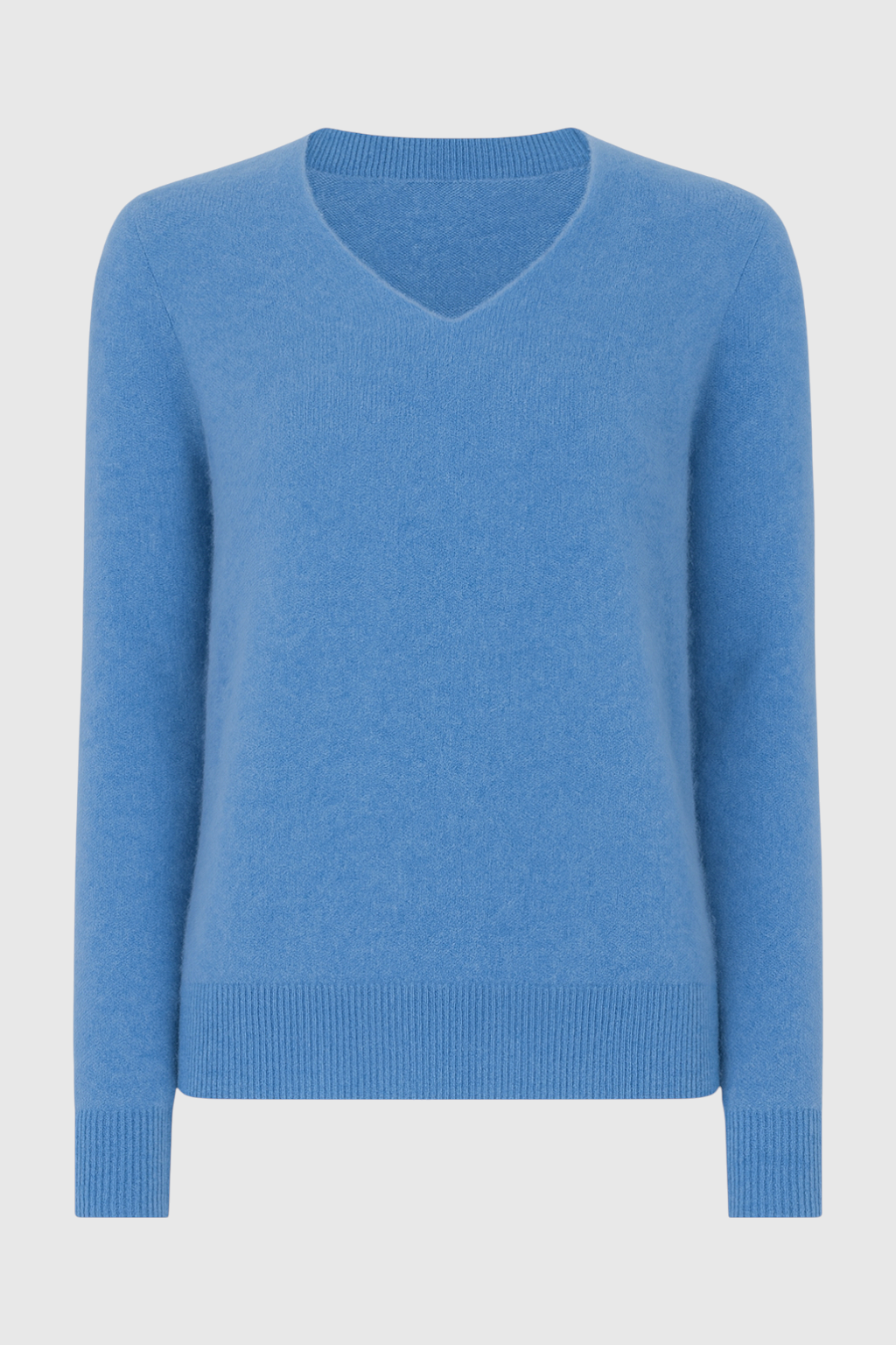 Women's Cozy Blue V-Neck Sweater with Flattering Fit Fall Dress & Knitwear from Clara & James Palm Beach