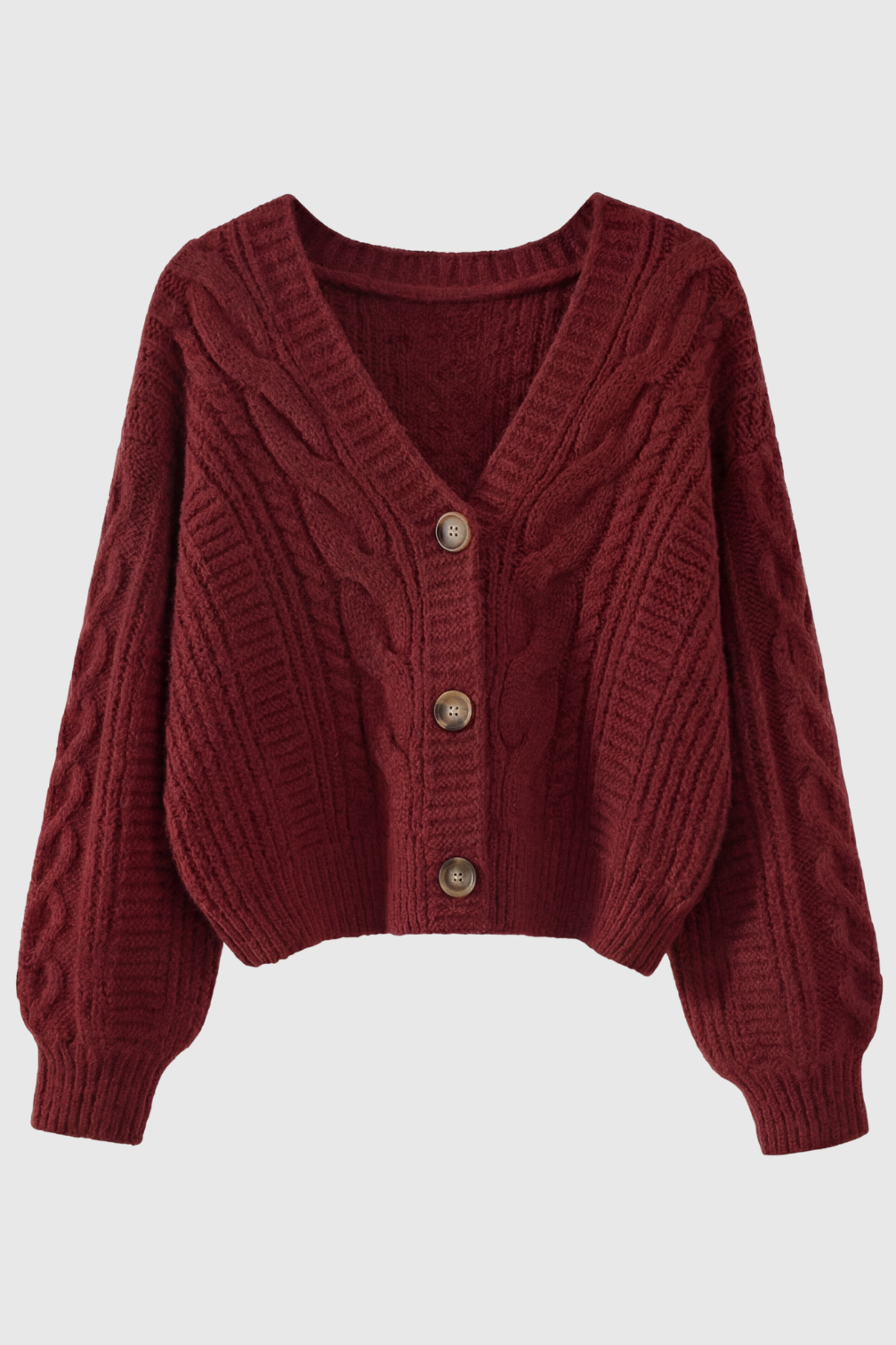 Women's Cozy Red Long Cardigan with Ribbed Details Fall Dress & Knitwear from Clara & James Palm Beach