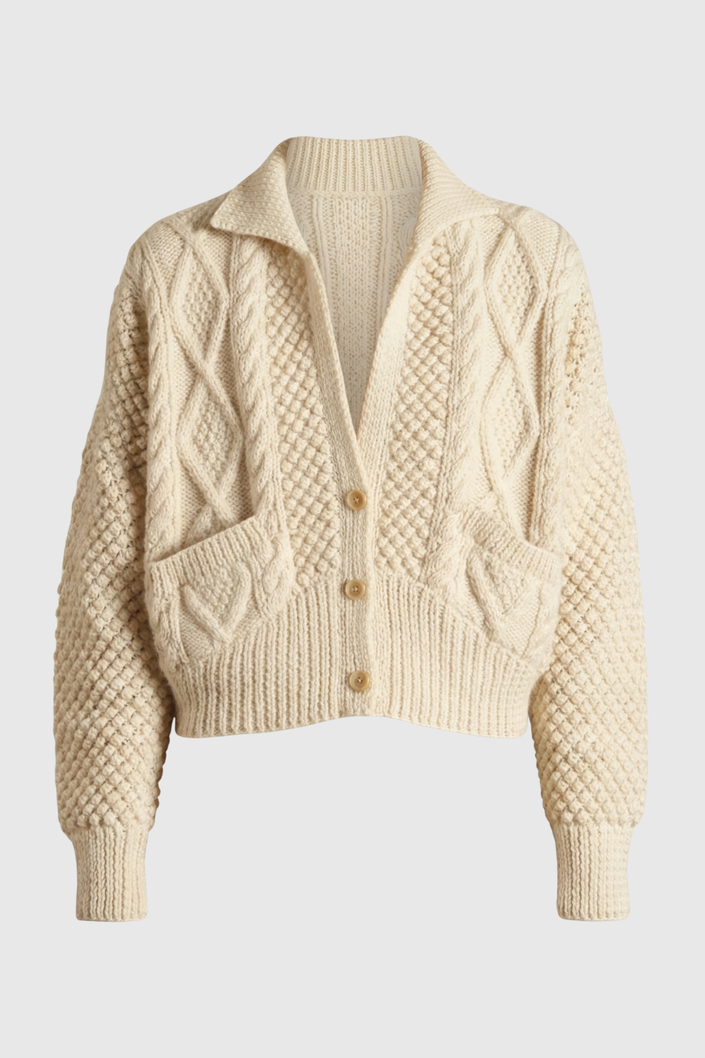 Women's Cozy White Knit Cardigan Sweater with Relaxed Fit Fall Dress & Knitwear from Clara & James Palm Beach