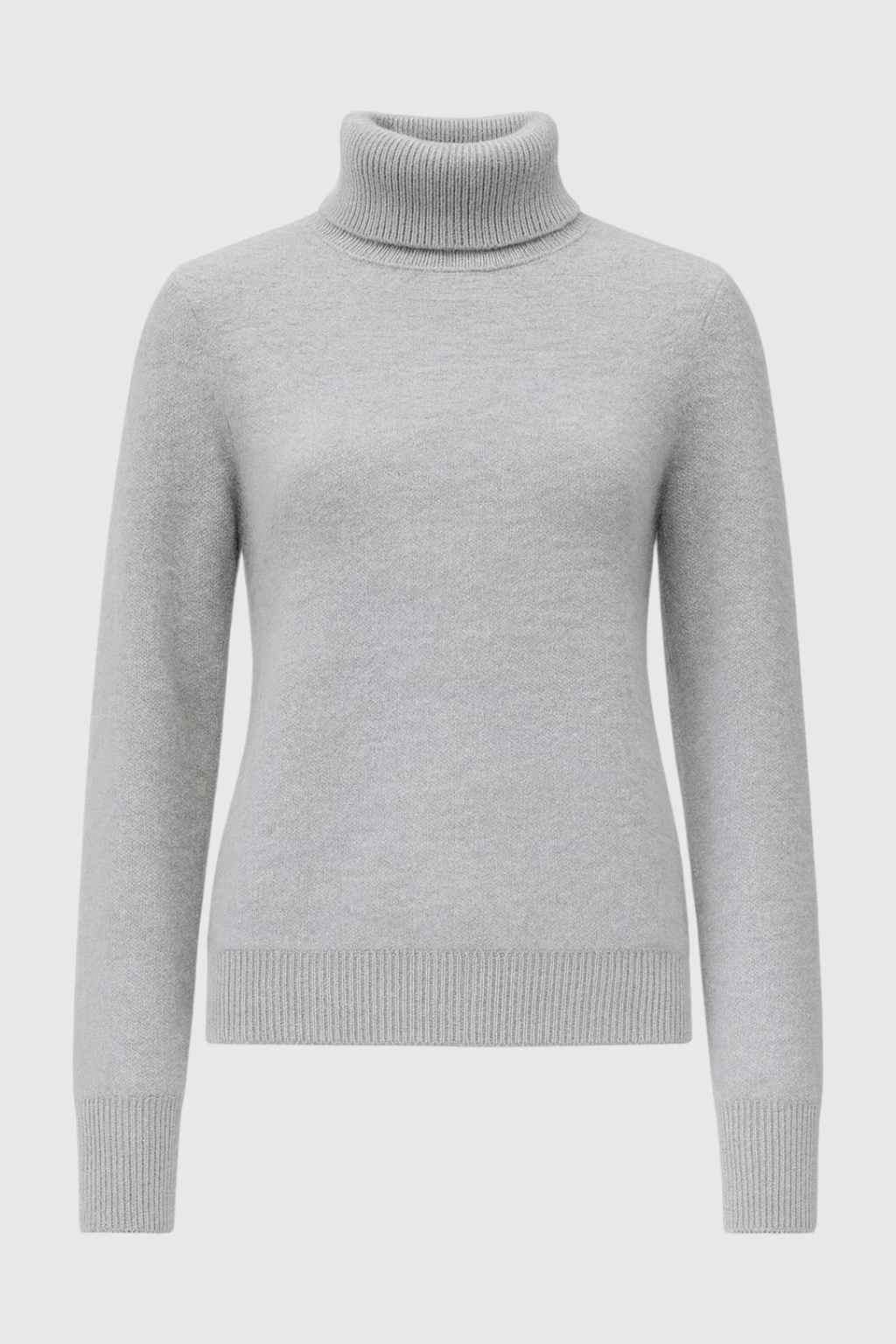 Women's Elegant Slim Fit Gray Turtleneck Sweater with Velvety Fall Dress & Knitwear from Clara & James Palm Beach