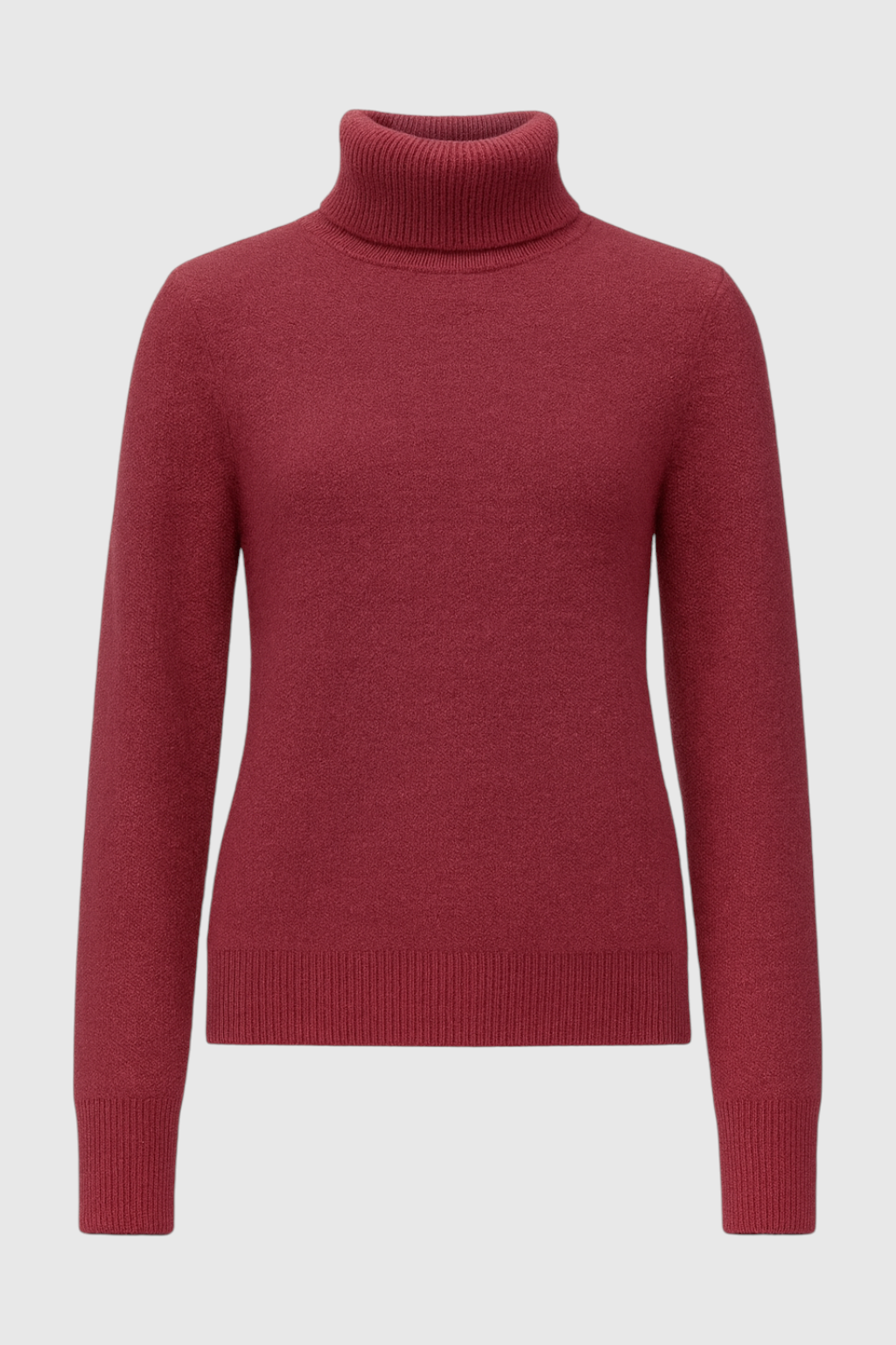 Women's Elegant Slim Fit Turtleneck Sweater in Burgundy Fall Dress & Knitwear from Clara & James Palm Beach