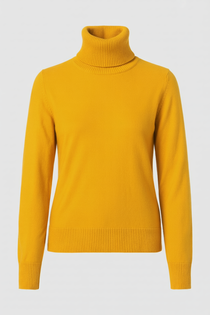 Women's Elegant Slim Fit Turtleneck Sweater in Grey Fall Dress & Knitwear from Clara & James Palm Beach