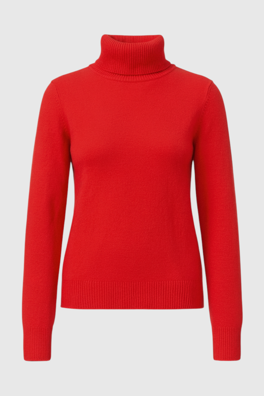 Women's Elegant Slim Red Turtleneck Sweater with Velvety Finish Fall Dress & Knitwear from Clara & James Palm Beach