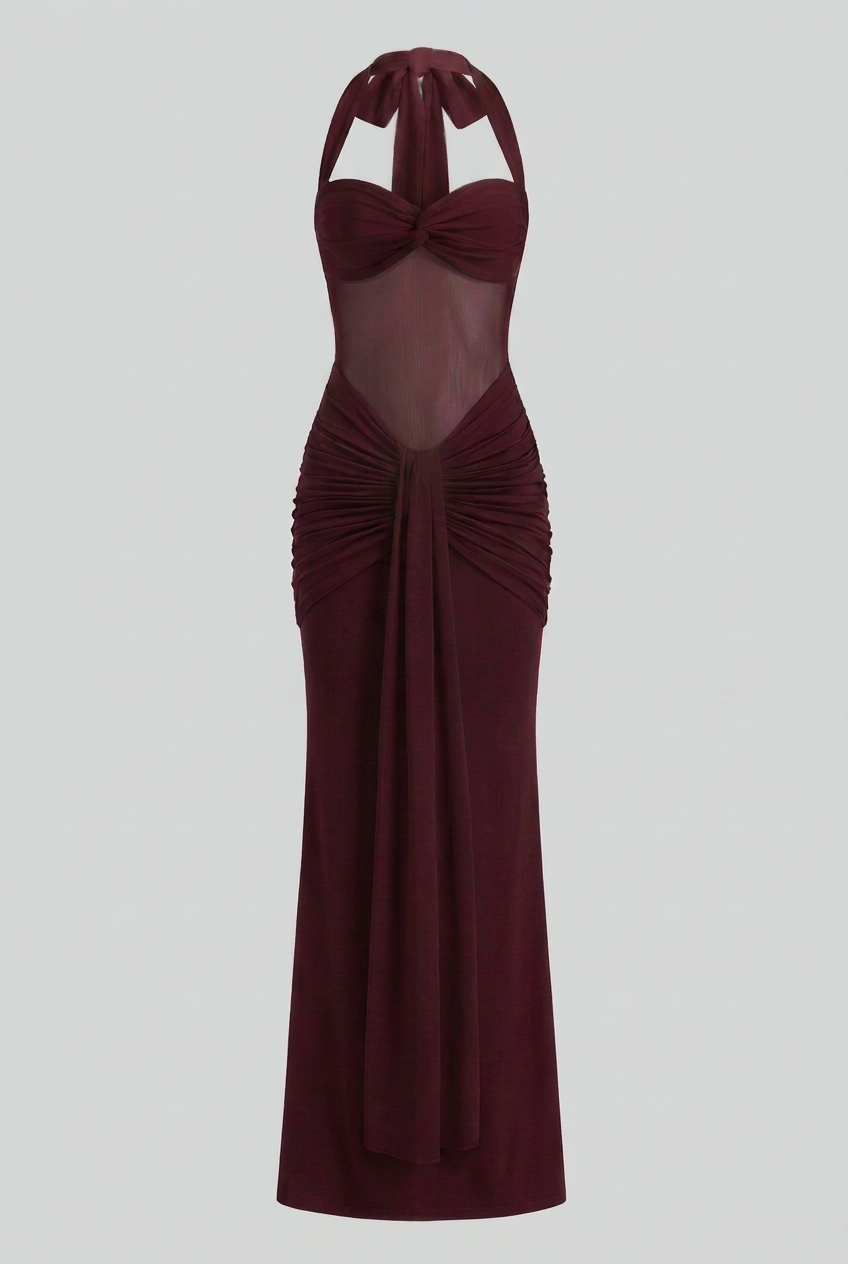 Women's Elegant Wine Red Cocktail Dress with Flattering Cocktail & Formal Dress from Clara & James Palm Beach
