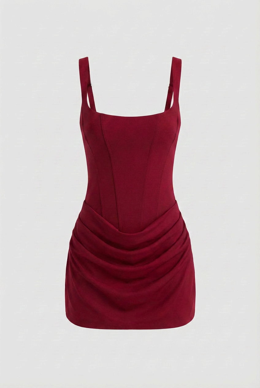 Women's Vibrant Red Mini Dress with Corset Design Homecoming Dress from Clara & James Palm Beach