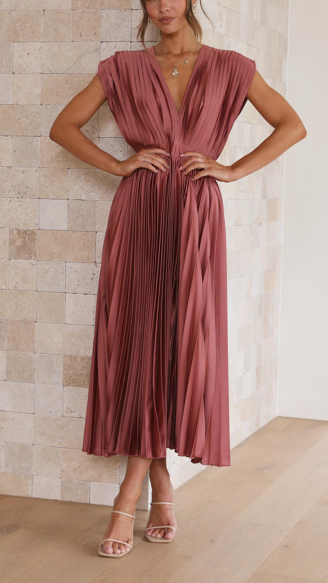 Women's Wedding Guest Dress - Pleated Wedding Guest Dress from Clara & James Palm Beach
